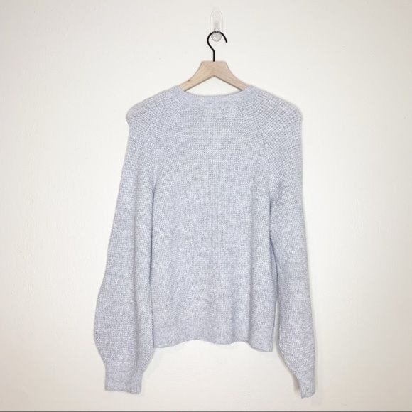 NWT BP. Heather Grey Long Blouson Sleeve Knit Crewneck Sweater Small - Picture 3 of 11